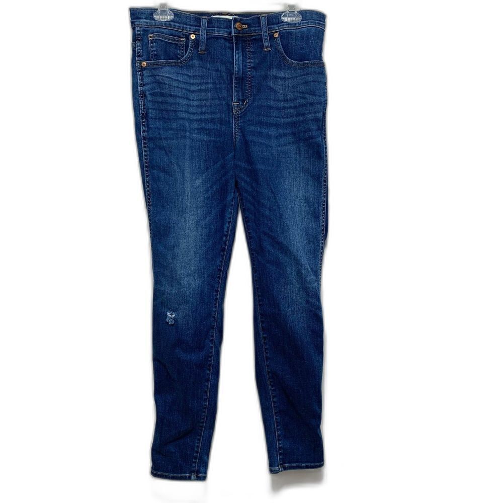 Madewell 10" High Rise Skinny Dark Blue Wash Denim Jeans Womens size 30